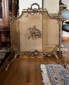 19th Century French Bronze Fireplace Screen in Louis XVI Style