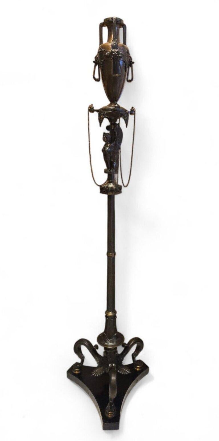 Lampadaire en bronze français du XIXe siècle - Ferdinand Barbedienne et Henry Cahieu en vente 5