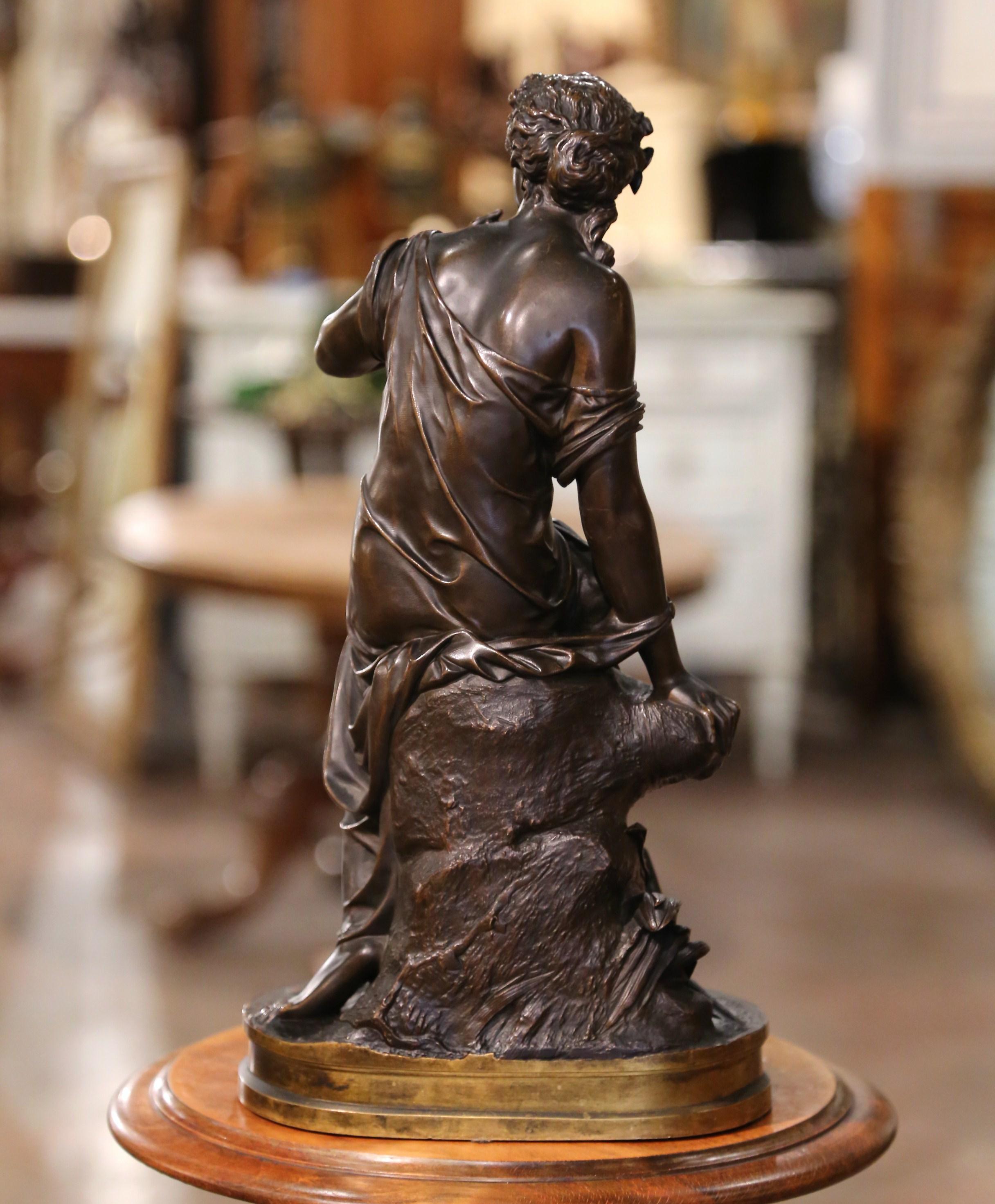 Französische Bronze- und vergoldete Figur „Le Fil de la Vierge“ aus dem 19. Jahrhundert, signiert E. Hebert im Angebot 5