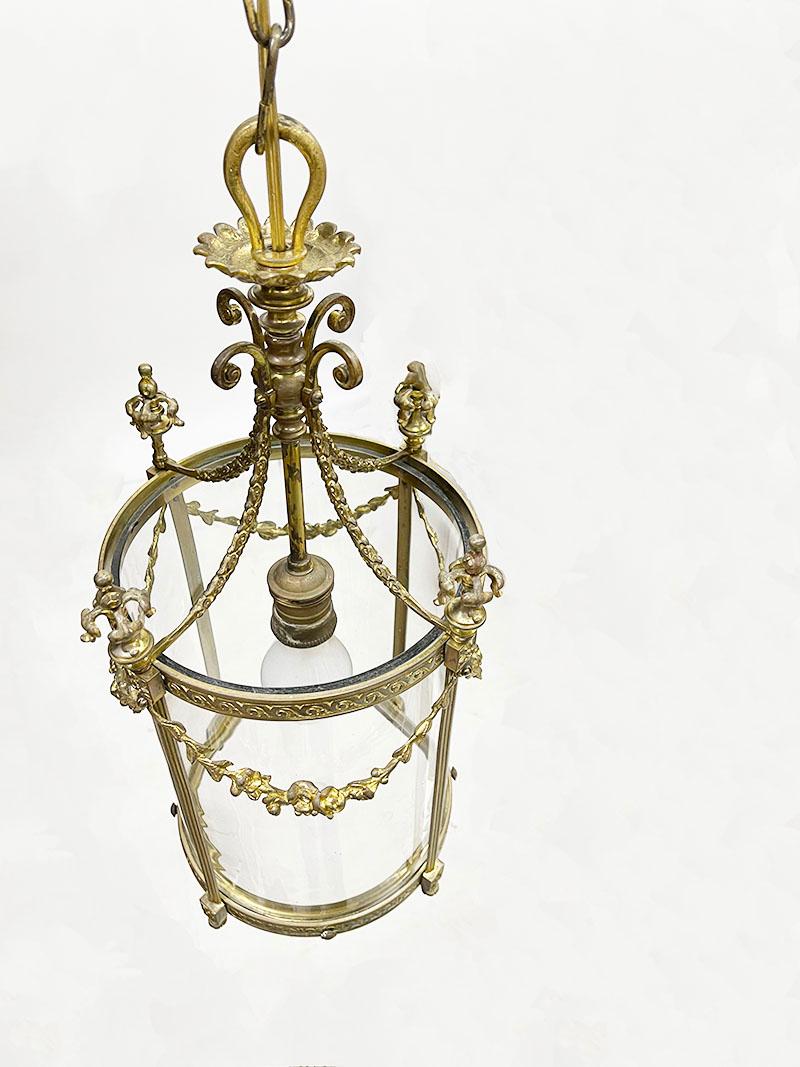 19. Jahrhundert Französisch Bronze vergoldet Laterne im Angebot 8