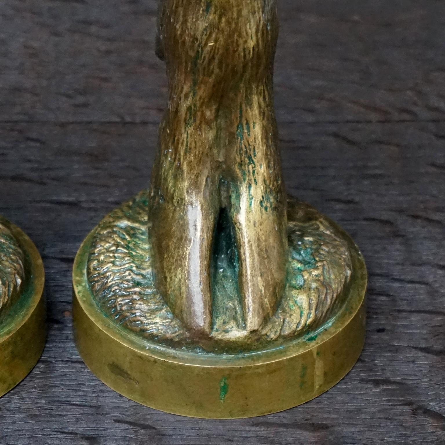 19th Century French Bronze Goat Hoof Candlesticks Cast by Soyer et Ingé Fondeurs For Sale 6