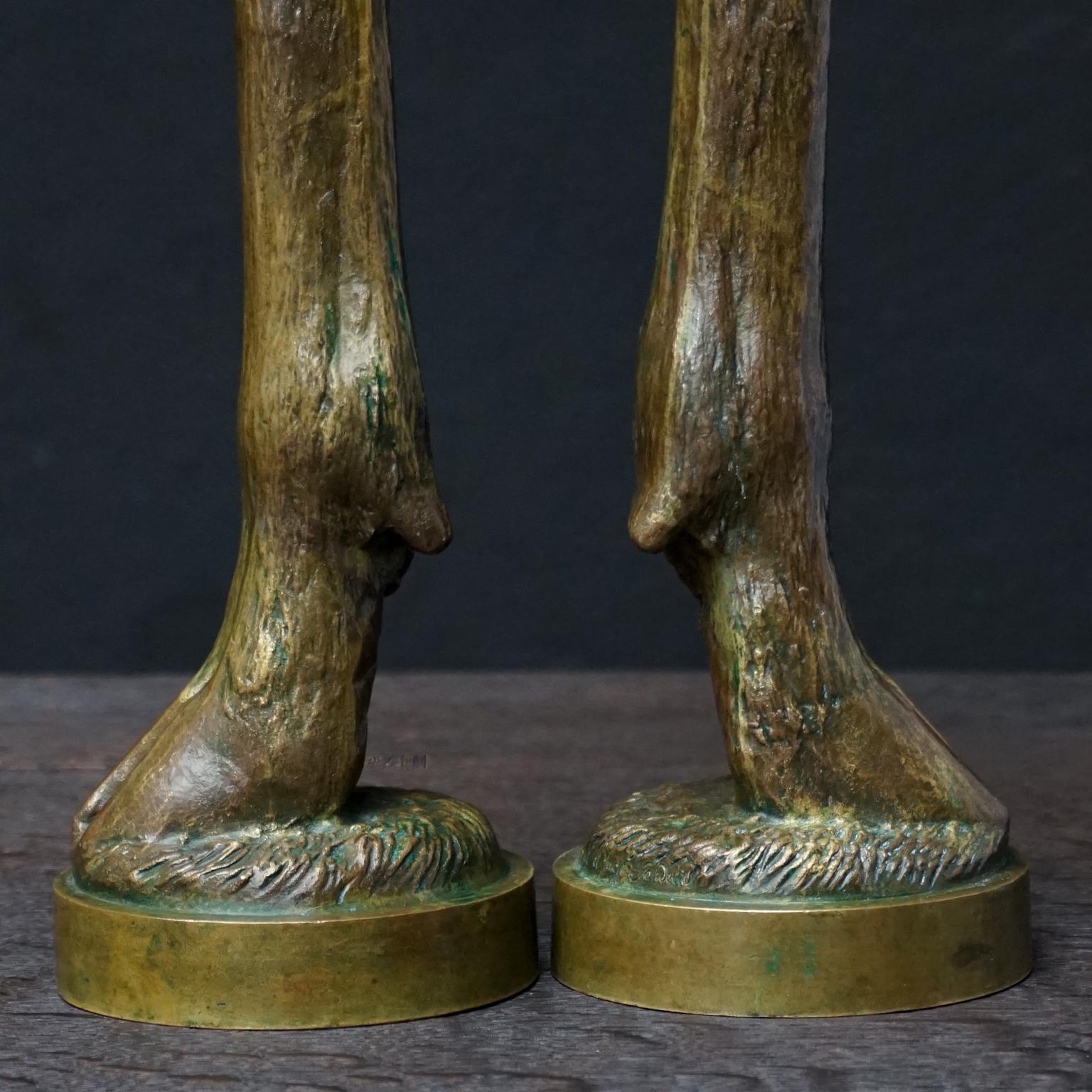 19th Century French Bronze Goat Hoof Candlesticks Cast by Soyer et Ingé Fondeurs For Sale 4