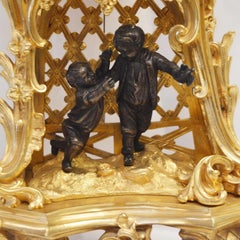 19th Century French Bronze Gold Plated Clock