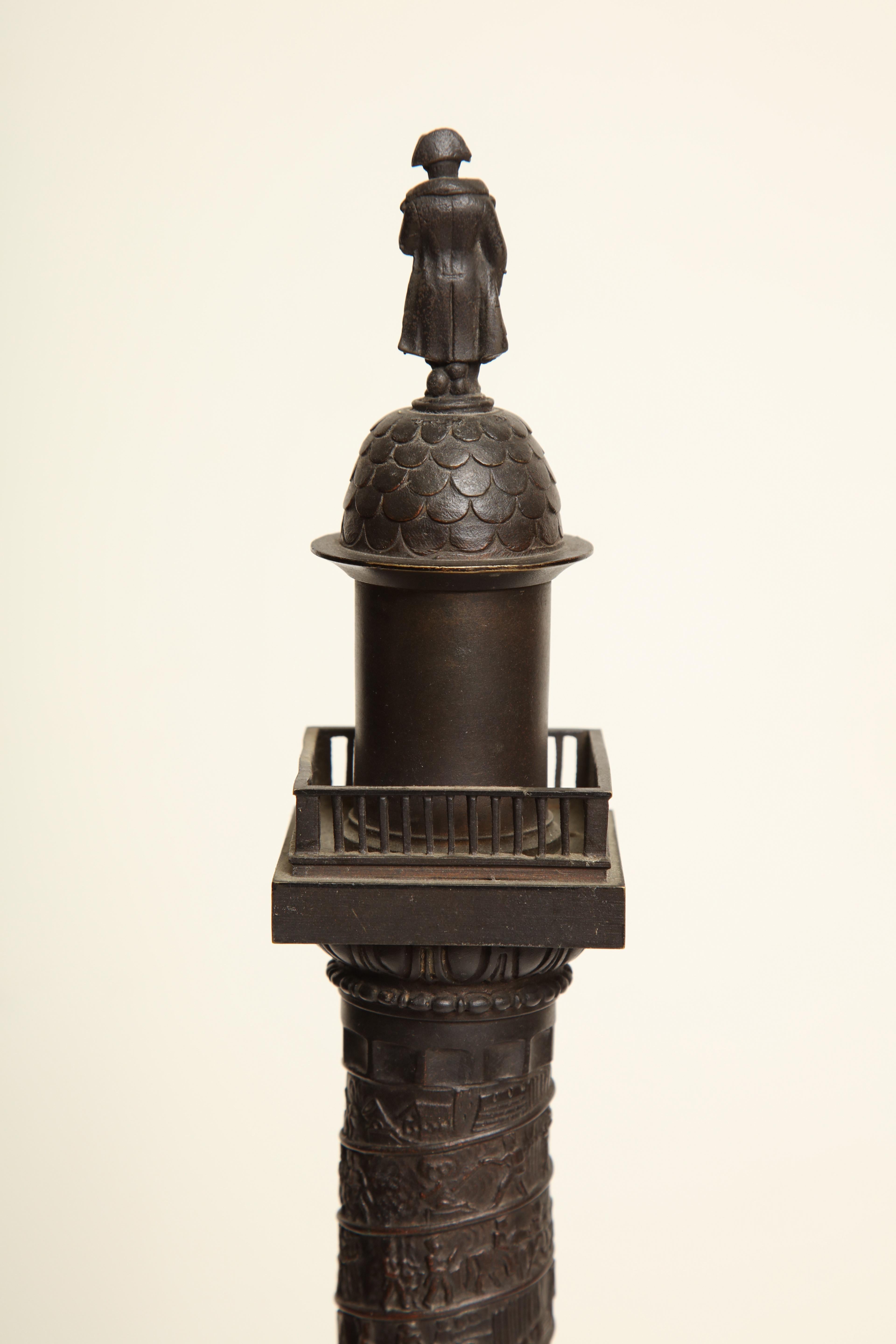 19th Century French, Bronze, Grand Tour Place Vendome Column For Sale 9