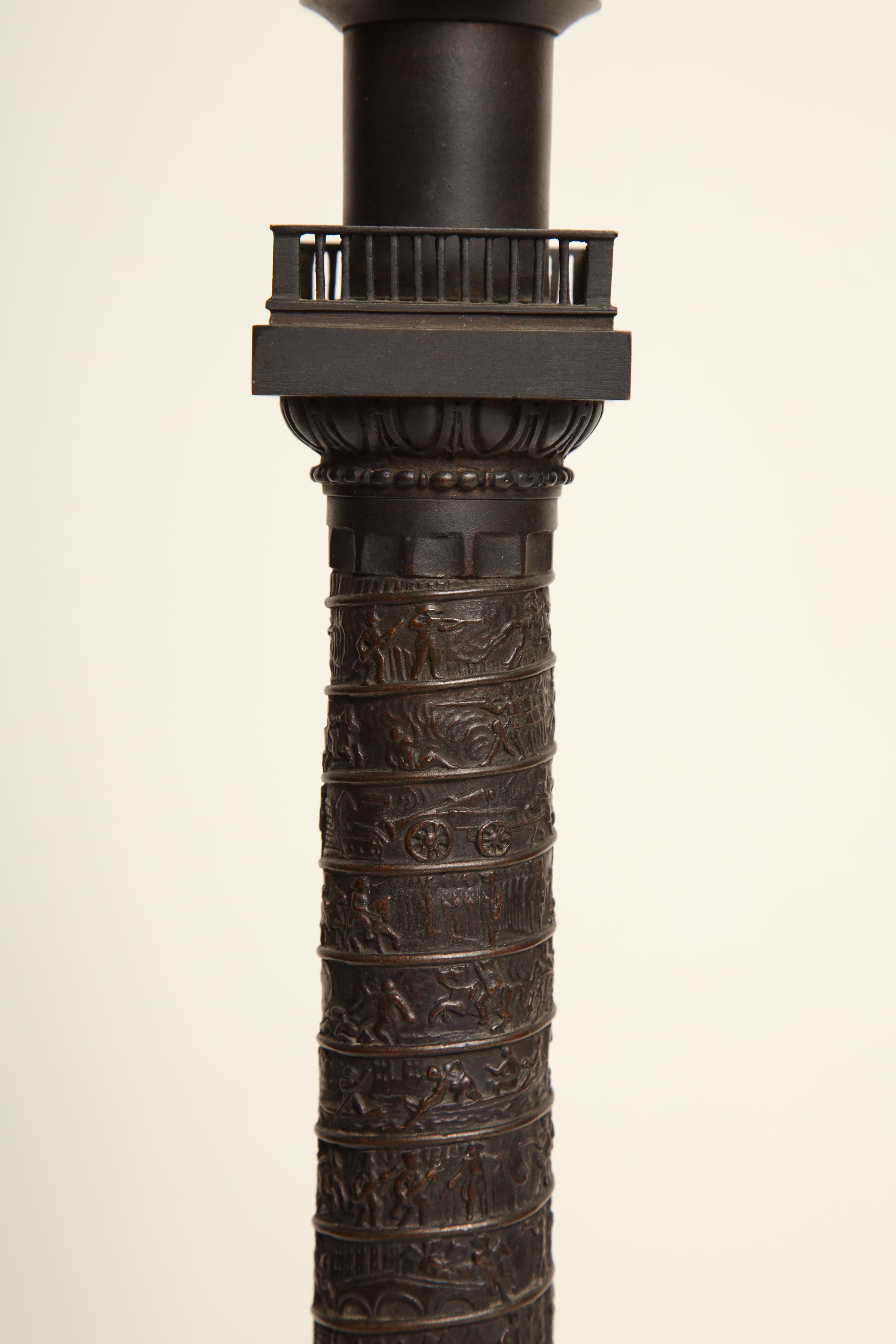 19th Century French, Bronze, Grand Tour Place Vendome Column In Good Condition For Sale In New York, NY