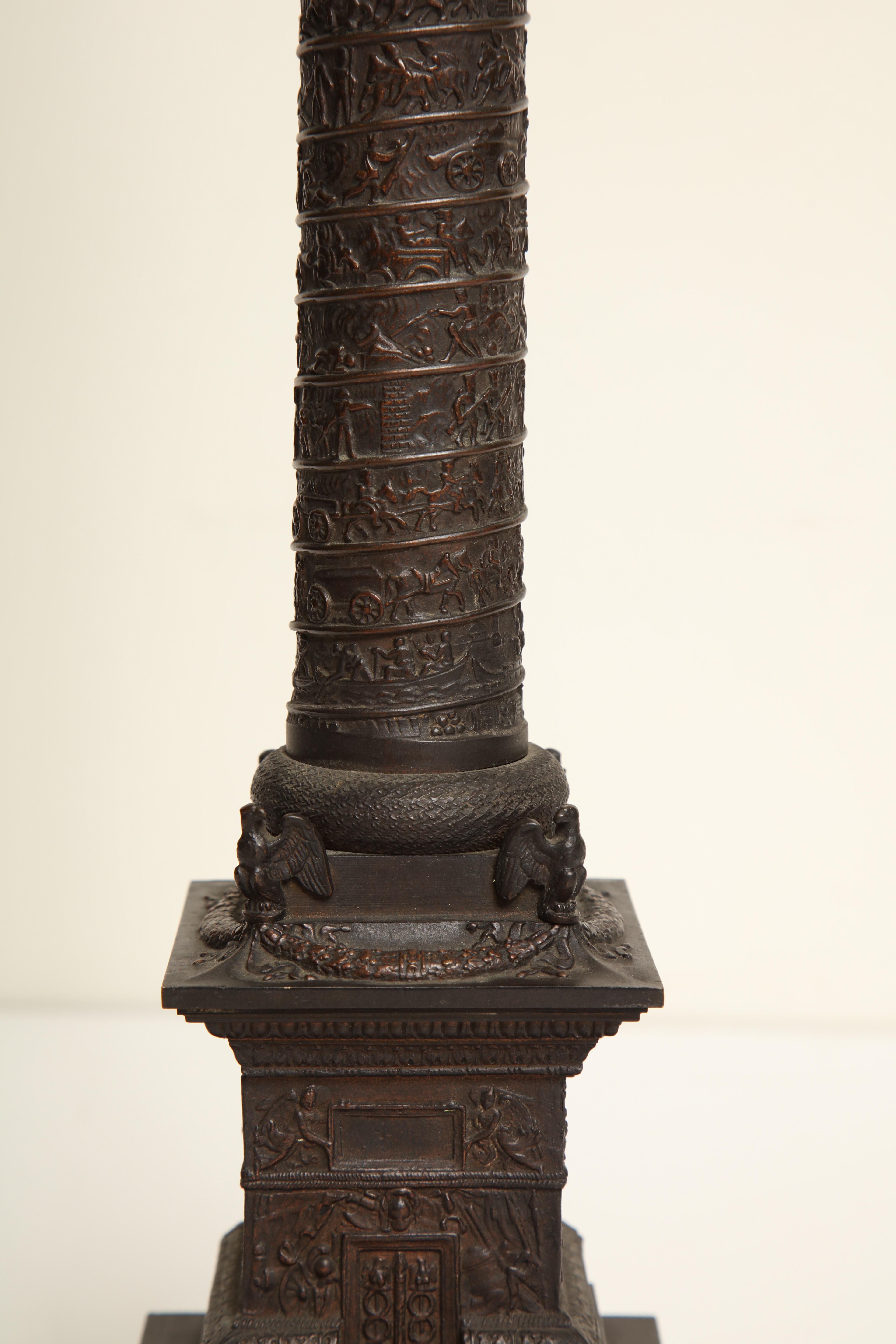 19th Century French, Bronze, Grand Tour Place Vendome Column For Sale 2