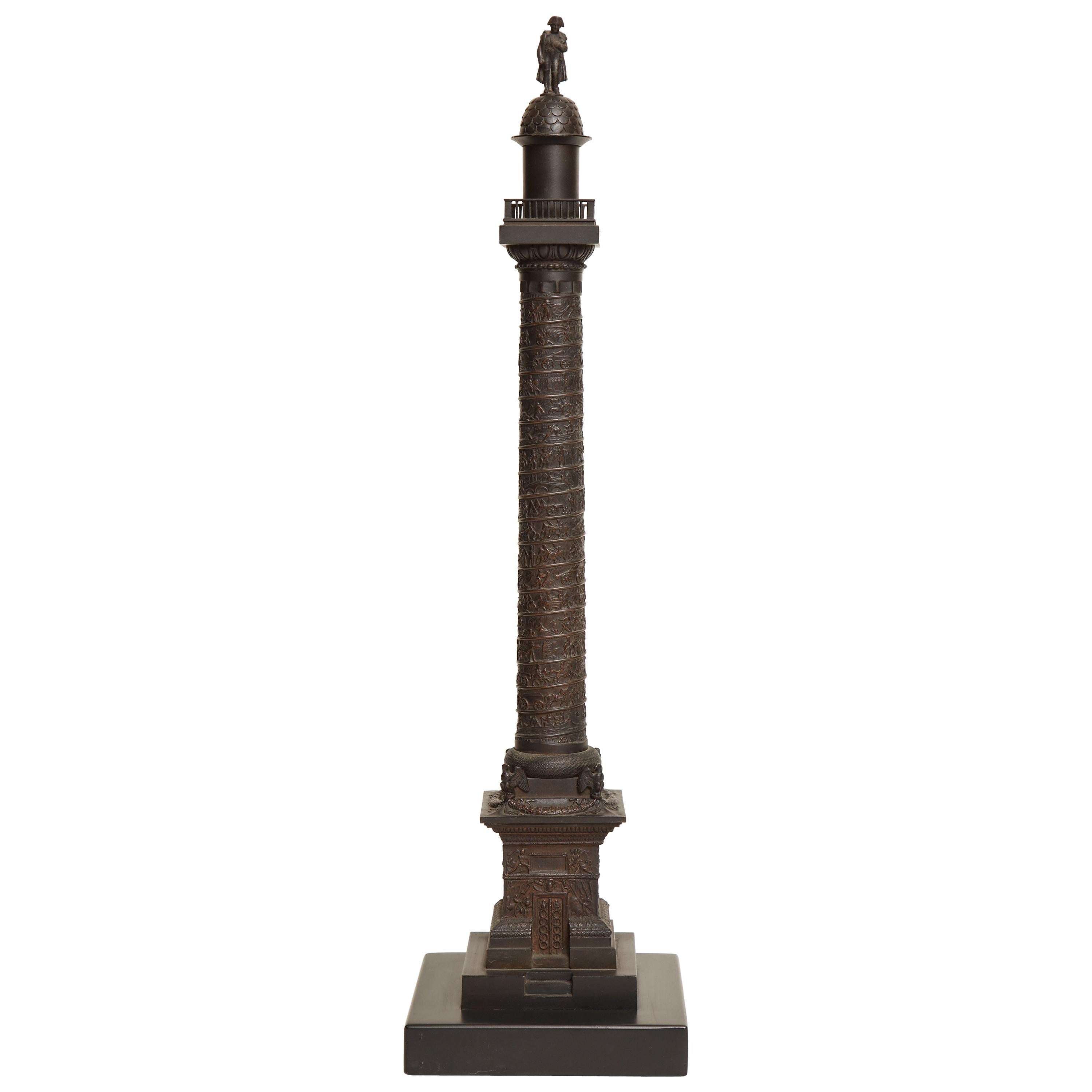 19th Century French, Bronze, Grand Tour Place Vendome Column For Sale