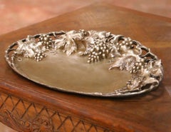 19th Century French Bronze Grape Vine Tray Vide-Poche Signed L. Buissonin