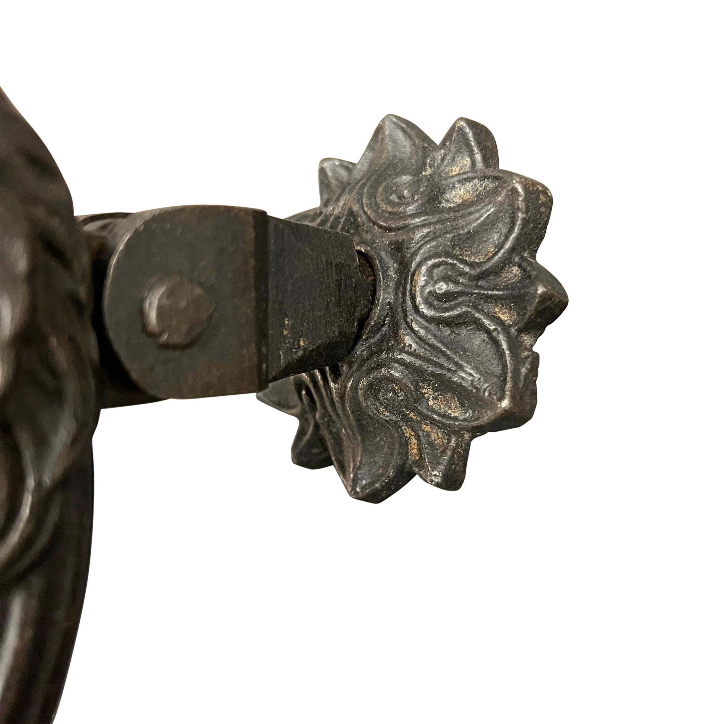 19th Century French Bronze Griffin Door Knocker 2