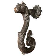 Antique 19th Century French Bronze Griffin Door Knocker