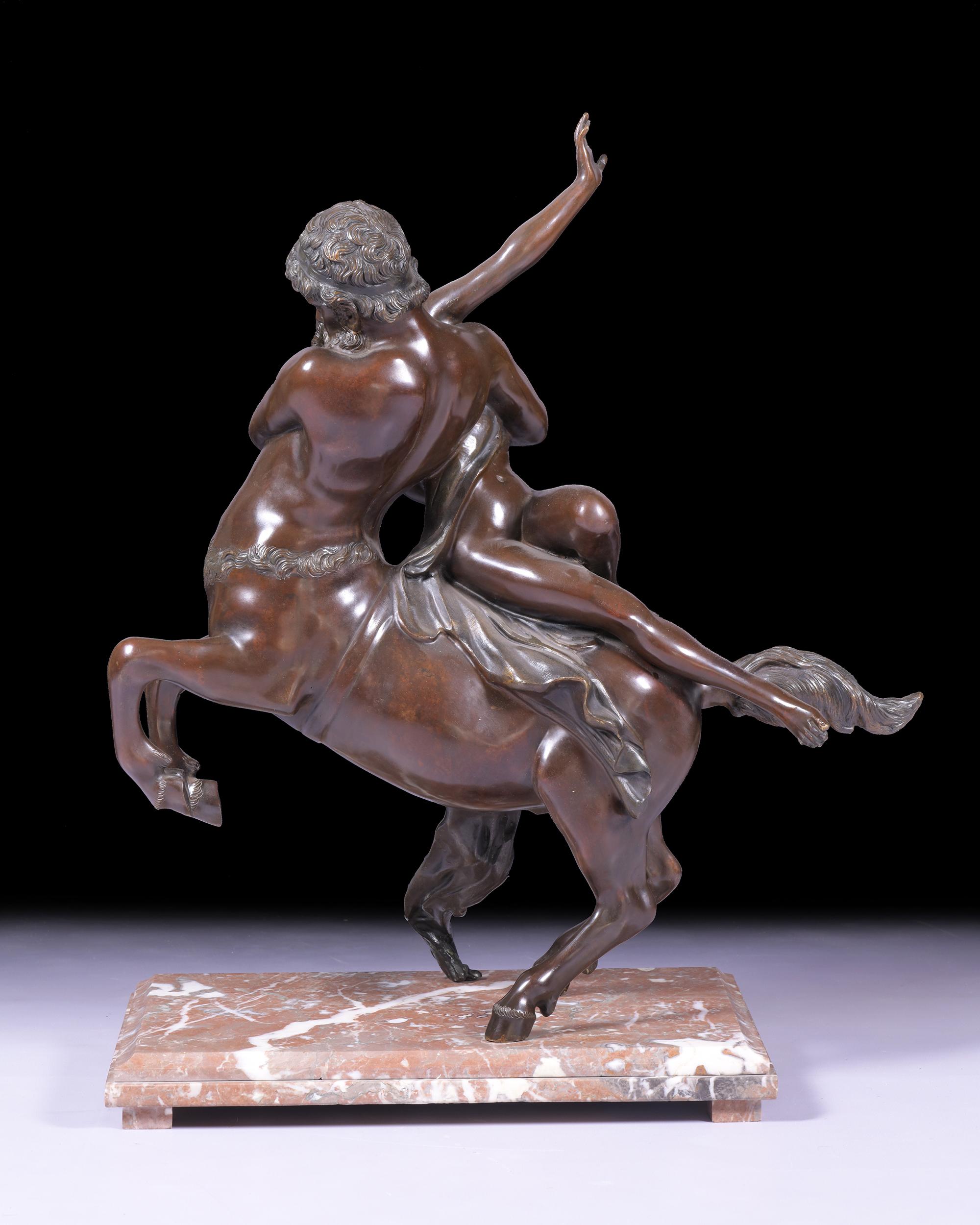 Classical Greek 19th Century French Bronze Group of Nessus Abducting Deianira For Sale