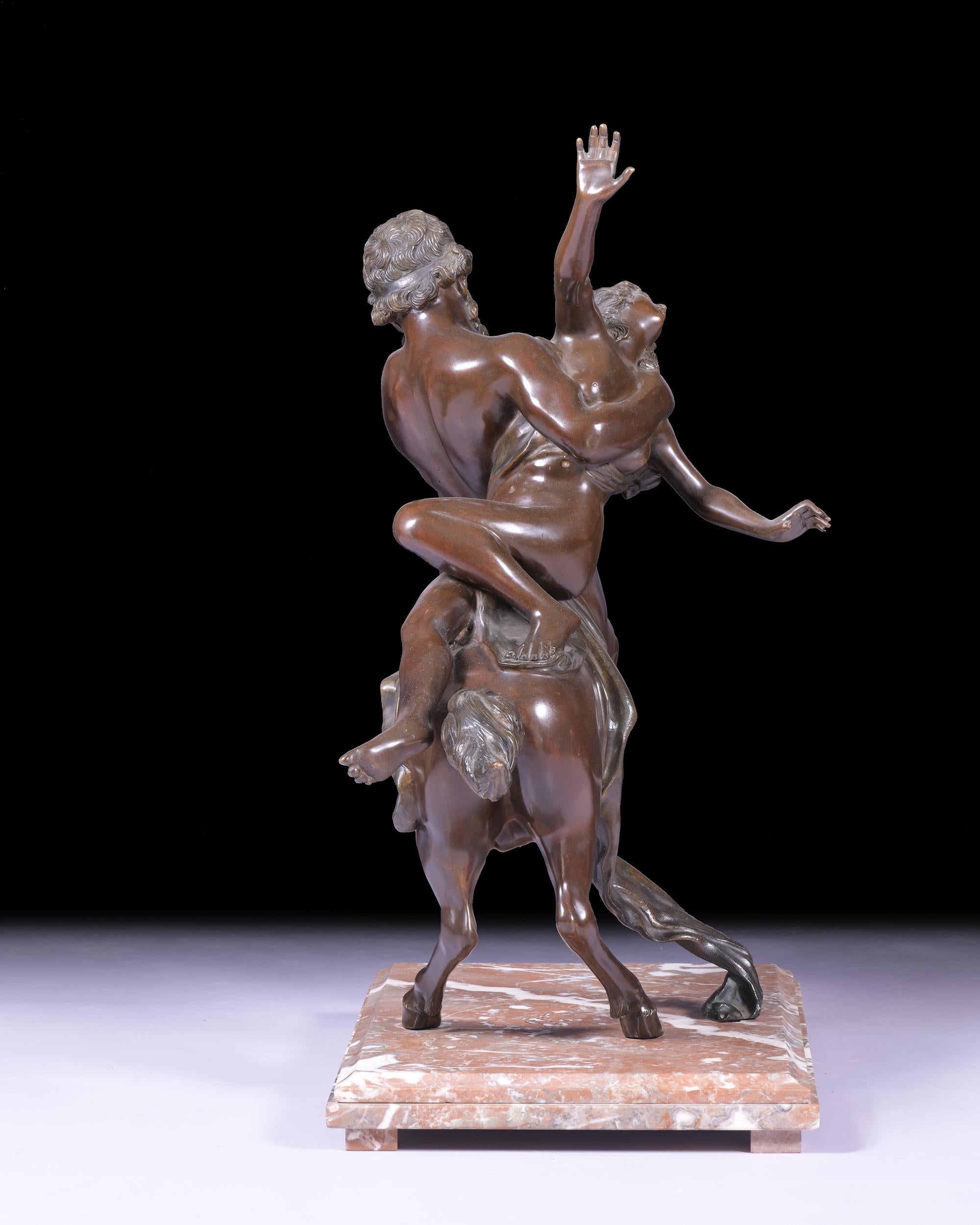 19th Century French Bronze Group of Nessus Abducting Deianira In Excellent Condition For Sale In Dublin, IE