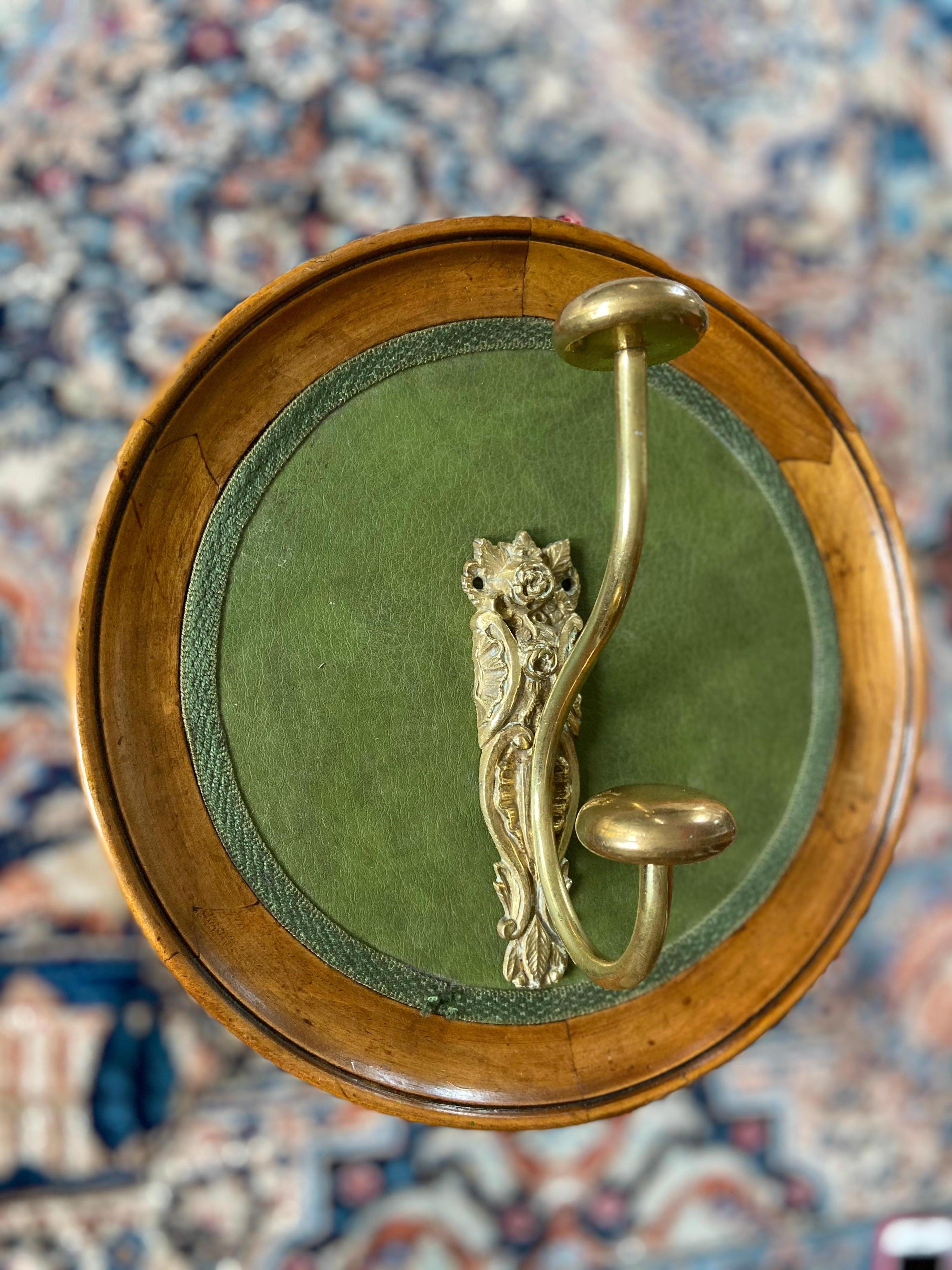 19th Century French Bronze Hand Decorated Coat or Towel Hook In Good Condition For Sale In Sofia, BG
