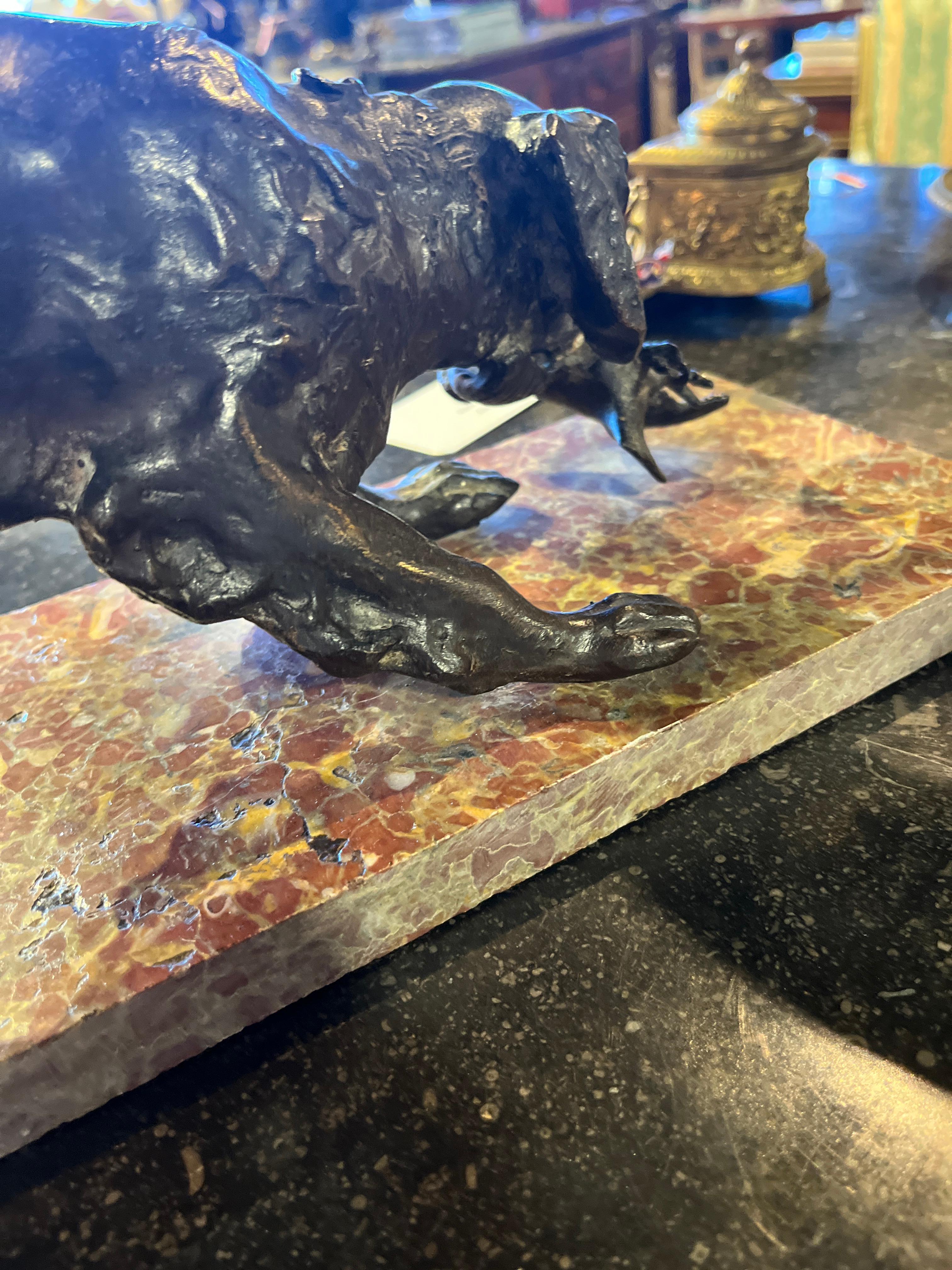 Cane da caccia francese del XIX secolo in bronzo In condizioni buone in vendita a Scottsdale, AZ