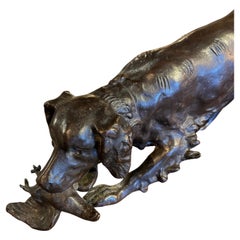 19th Century French Bronze Hunting Dog