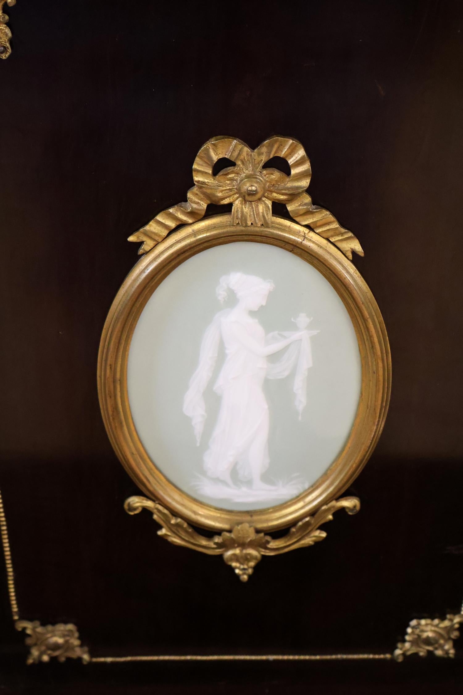 19. Jahrhundert Französisch Bronze Jaspisware Damen Schreibtisch Attr zu Charles Guillame Diehl im Angebot 9