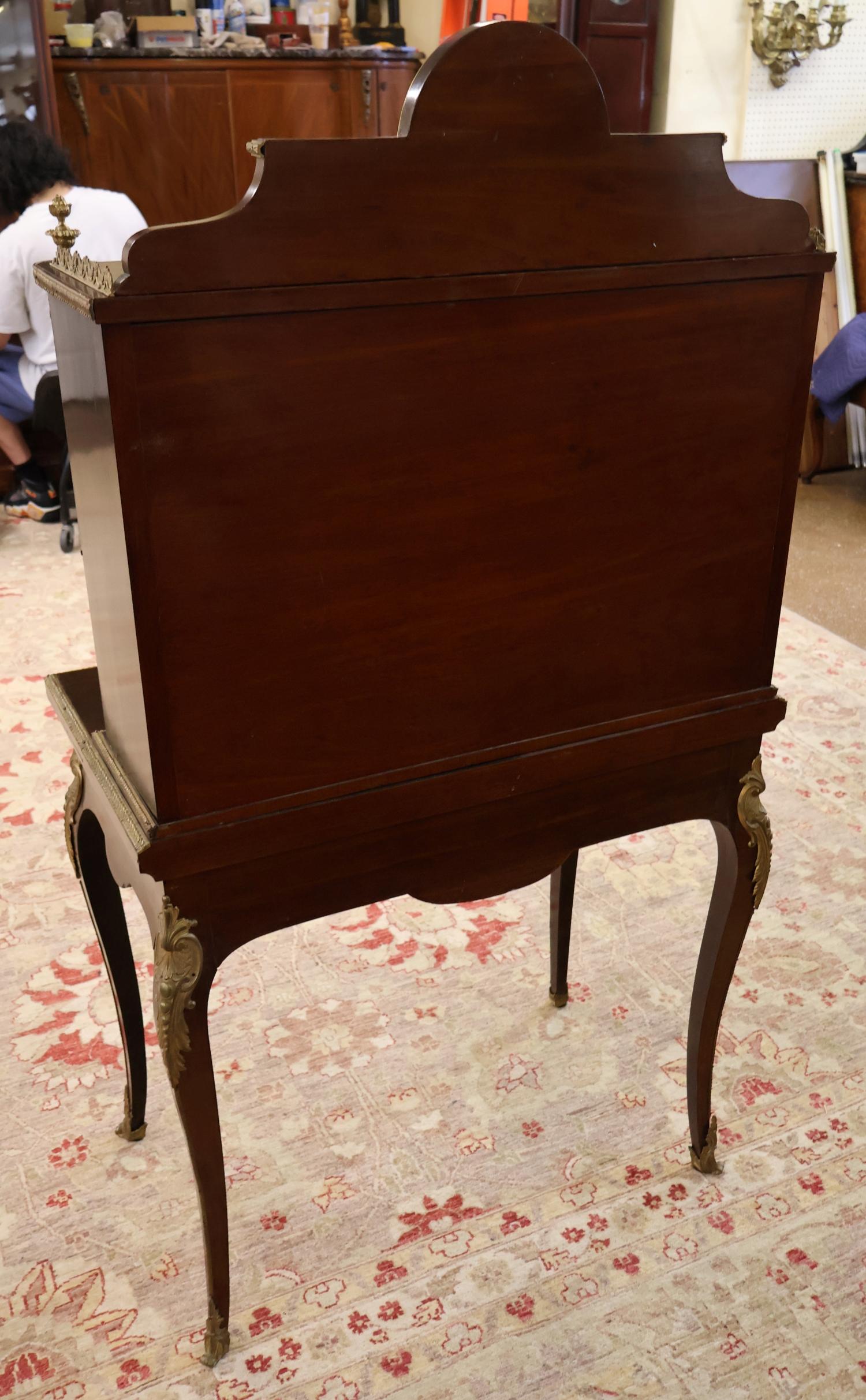 19. Jahrhundert Französisch Bronze Jaspisware Damen Schreibtisch Attr zu Charles Guillame Diehl im Angebot 14