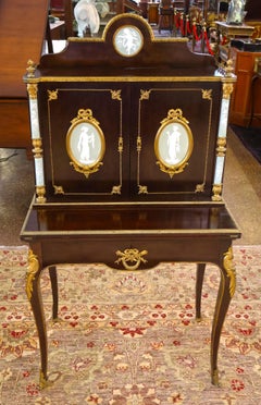19th Century French Bronze Jasperware Ladies Desk Attr to Charles Guillame Diehl