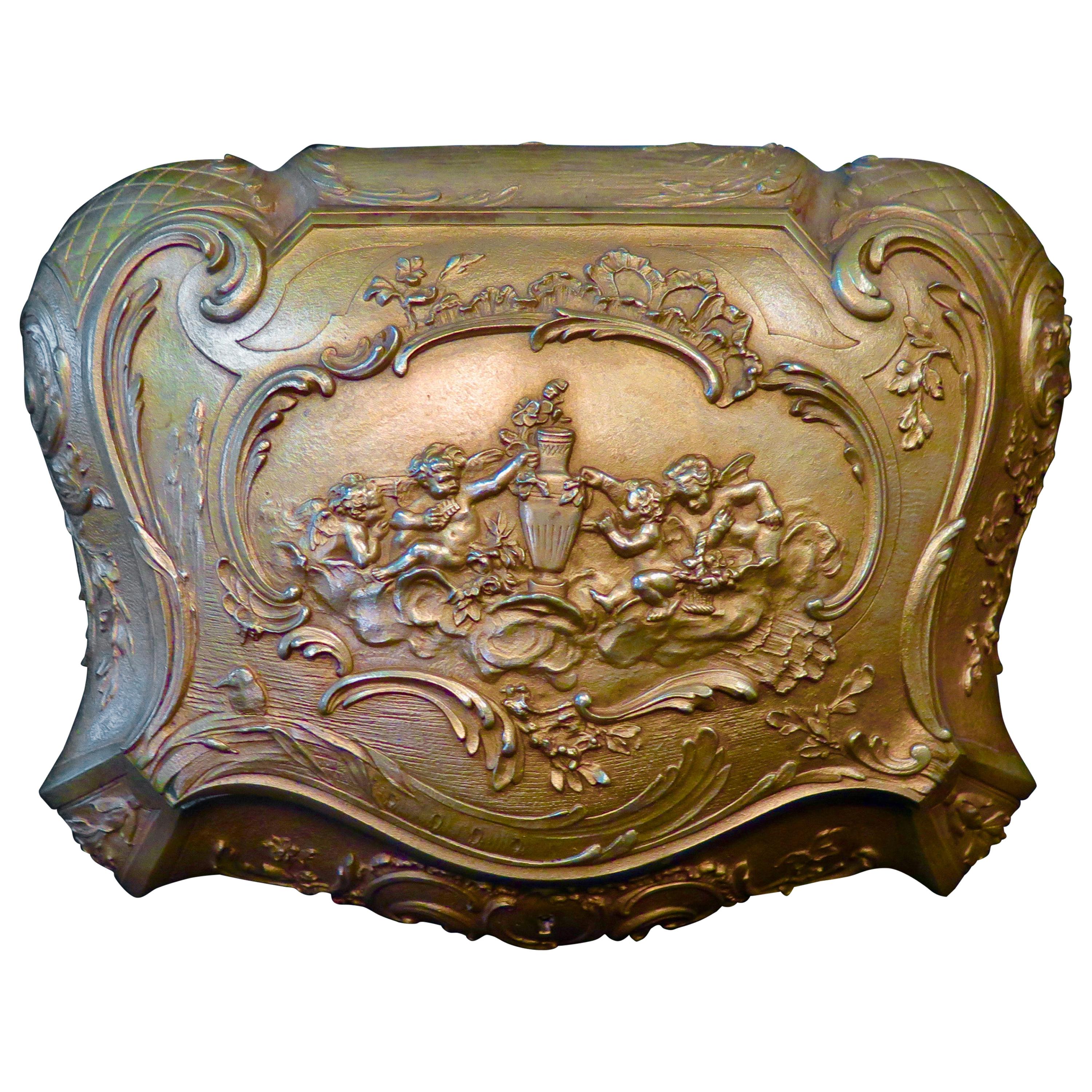 19th Century French Bronze Jewel Box