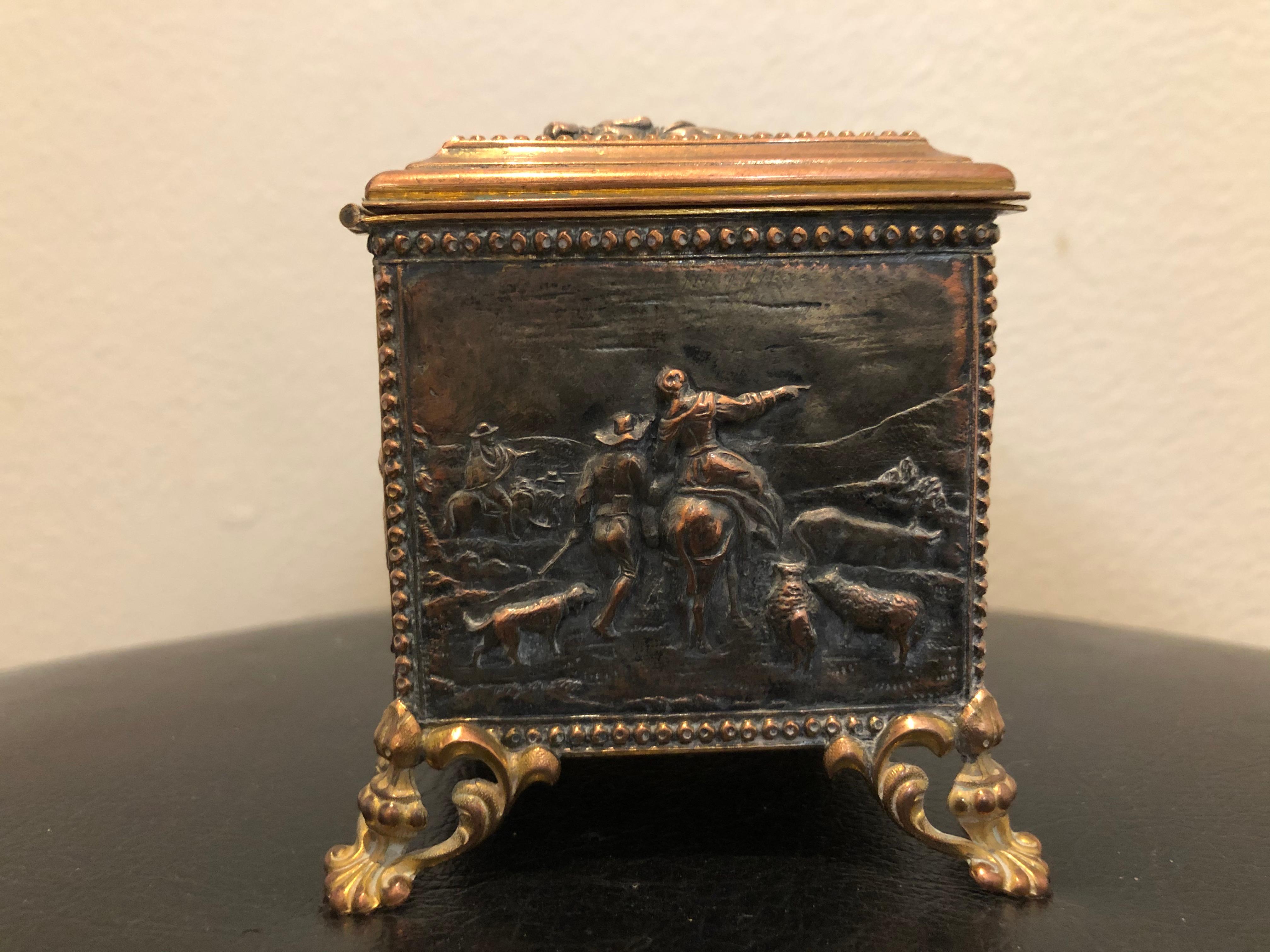 19th Century French Bronze Keepsake Box 4