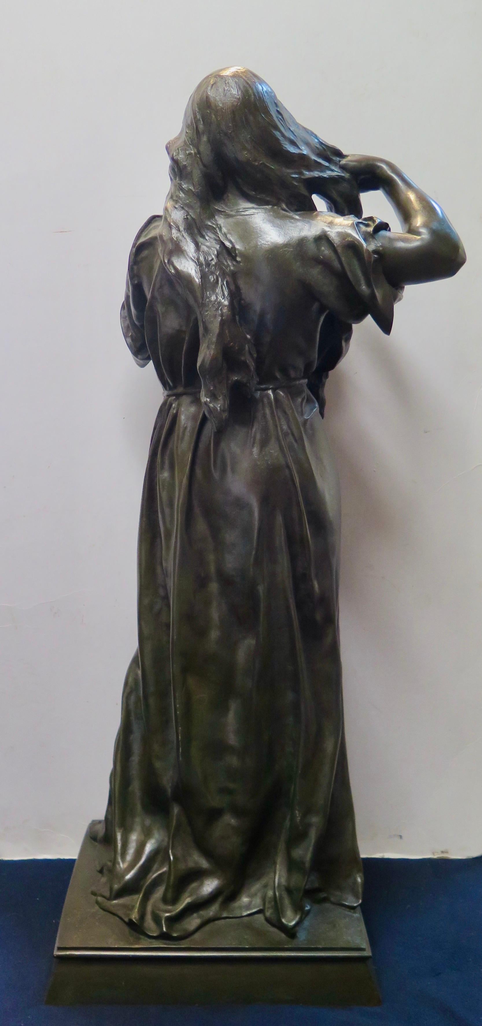 19th Century French Bronze Lady Washing Her Hair 4