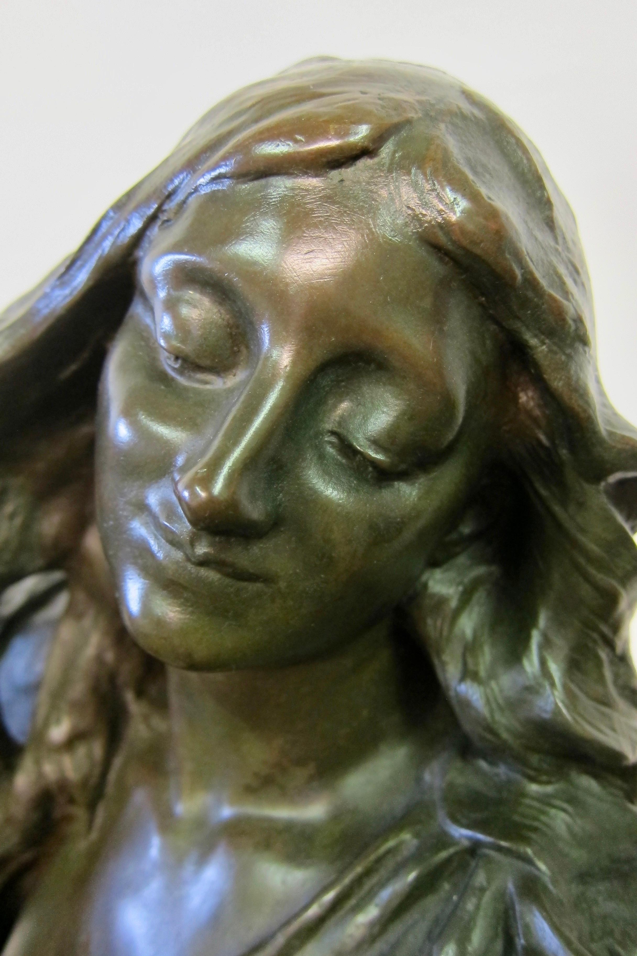 Late 19th Century 19th Century French Bronze Lady Washing Her Hair
