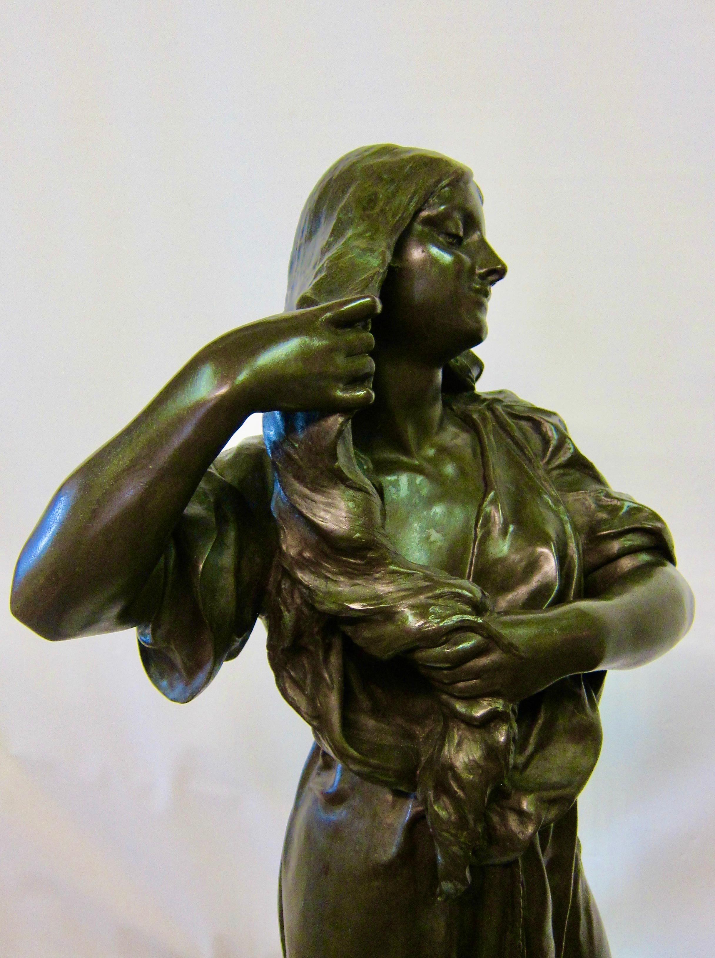19th Century French Bronze Lady Washing Her Hair 1
