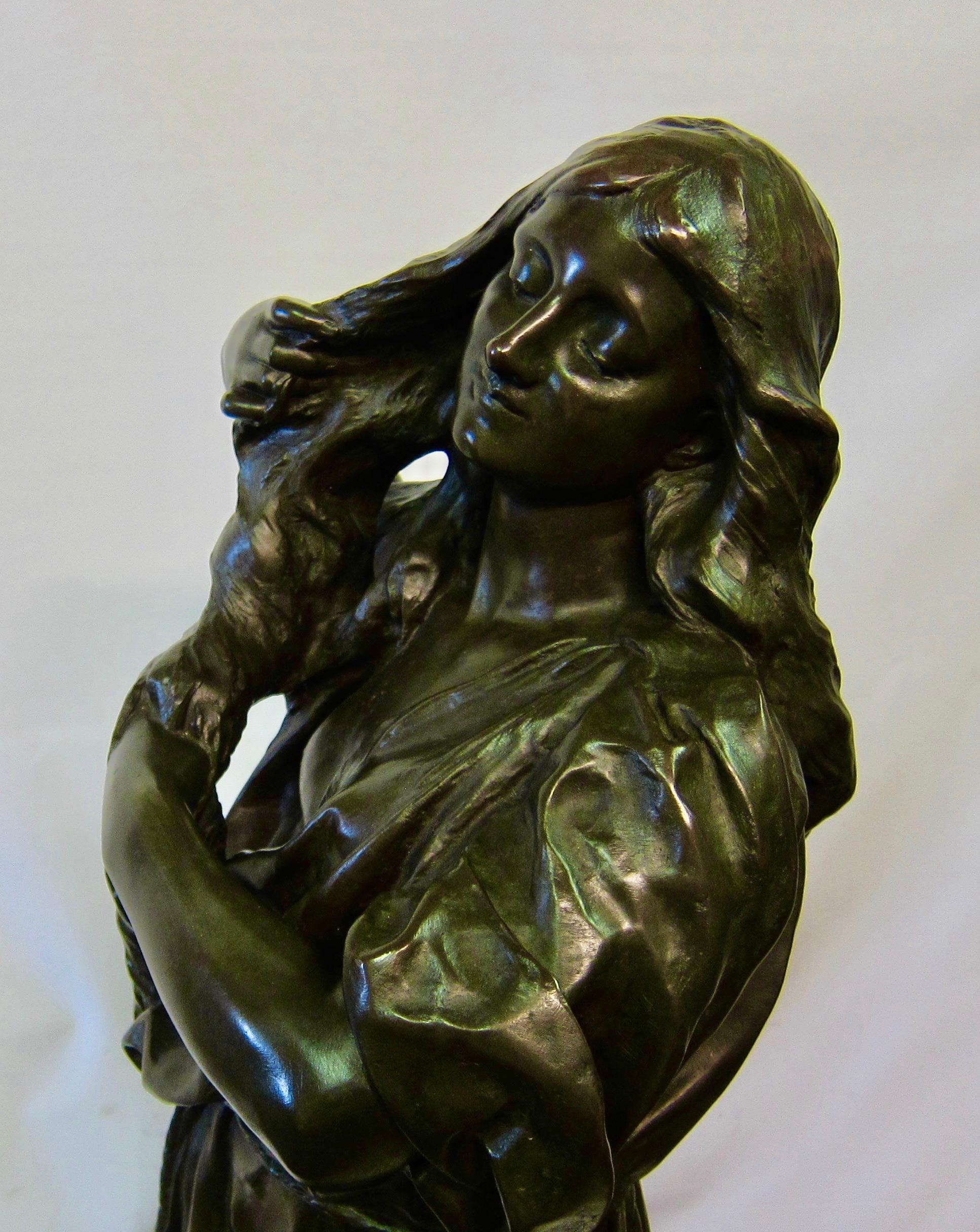 19th Century French Bronze Lady Washing Her Hair 2