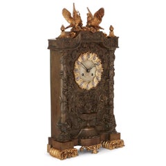 19th Century French Bronze Mantel Clock by Deniere & Fils