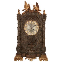 Antique 19th Century French Bronze Mantel Clock by Deniere & Fils