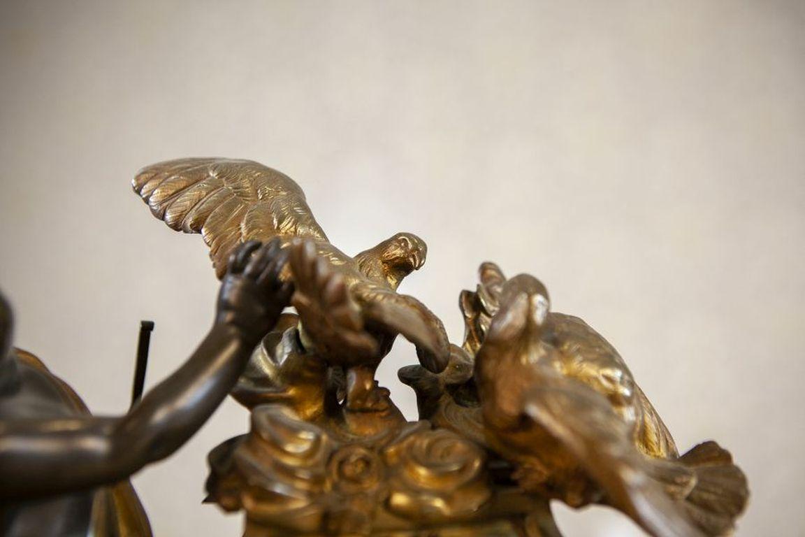 Napoleon III. Französische Bronze-Manteluhr aus dem 19. im Angebot 5