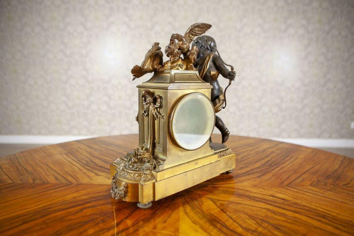 Napoleon III French Bronze Mantel Clock Set from the 19th Century For Sale 2