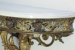 19th Century French Bronze Marble-Top Console