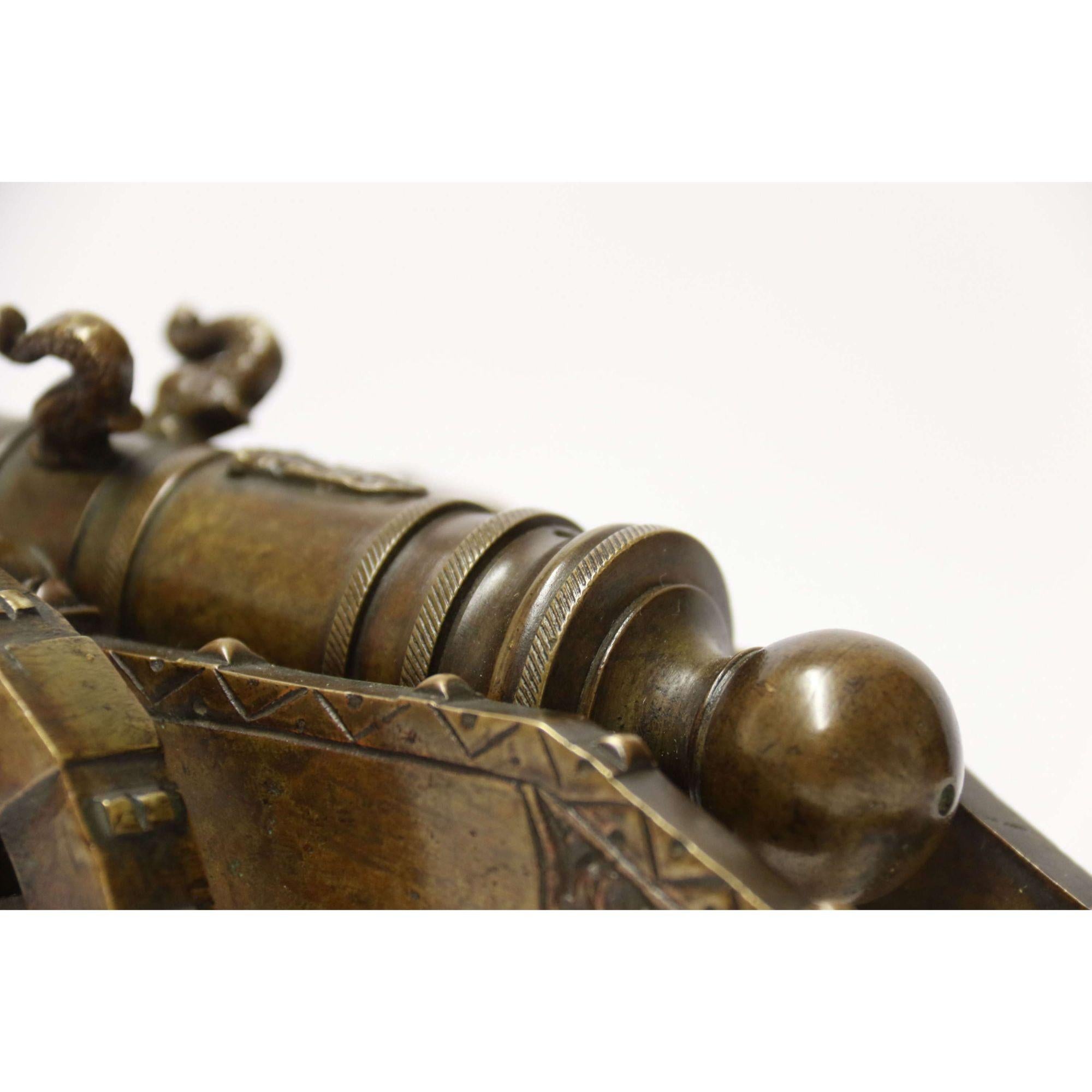 19th century French bronze model medieval style cannon, circa 1890 8