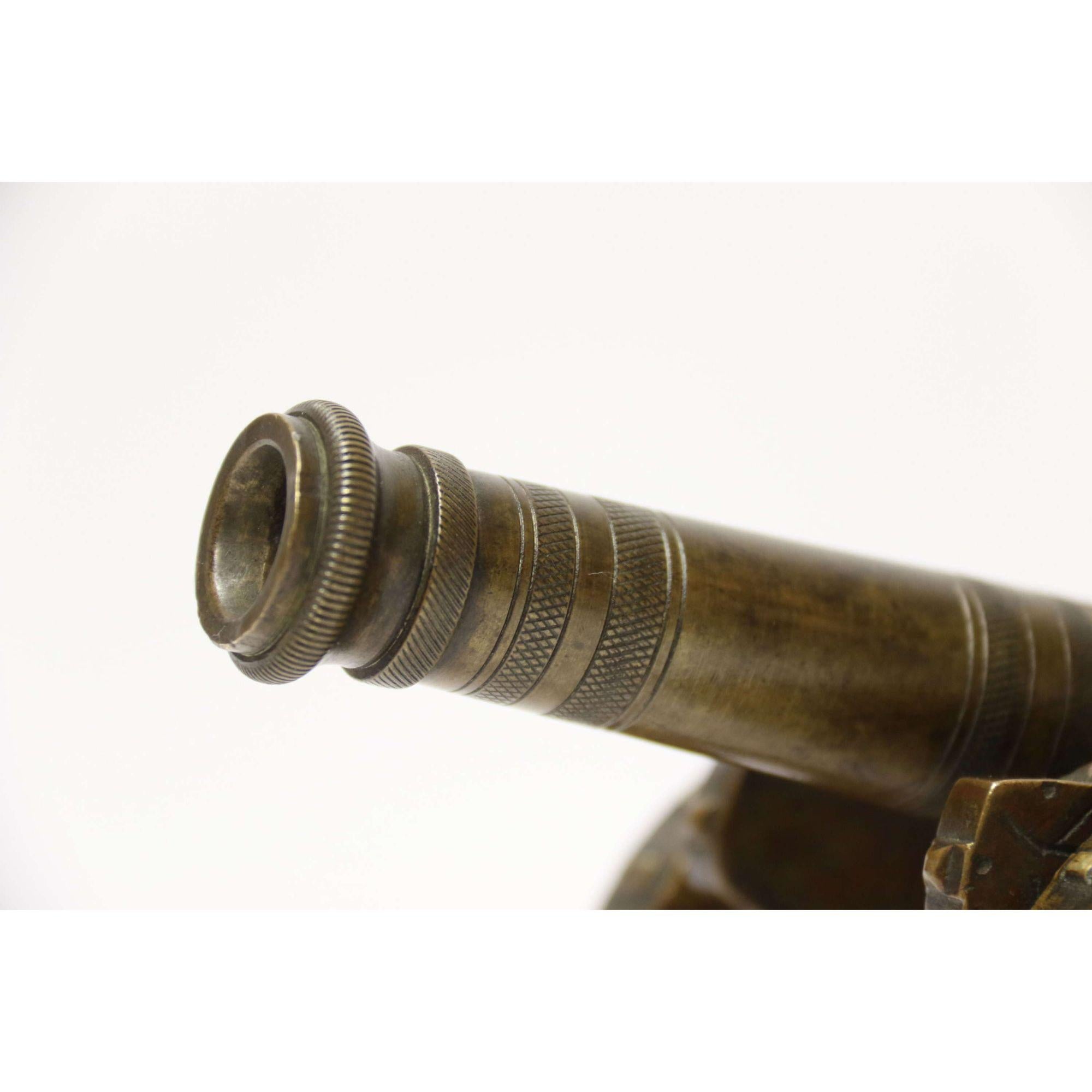 19th century French bronze model medieval style cannon, circa 1890 9