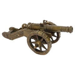 Antique 19th century French bronze model medieval style cannon, circa 1890