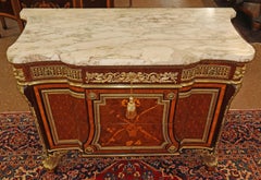 19th Century French Bronze Mount Inlaid Acajou Mouchete Riesener Style Commode