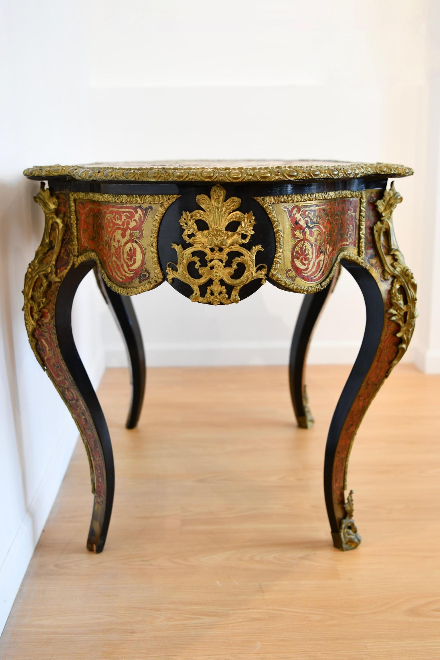 Boulle 19th Century French Bronze Mounted Center Table For Sale