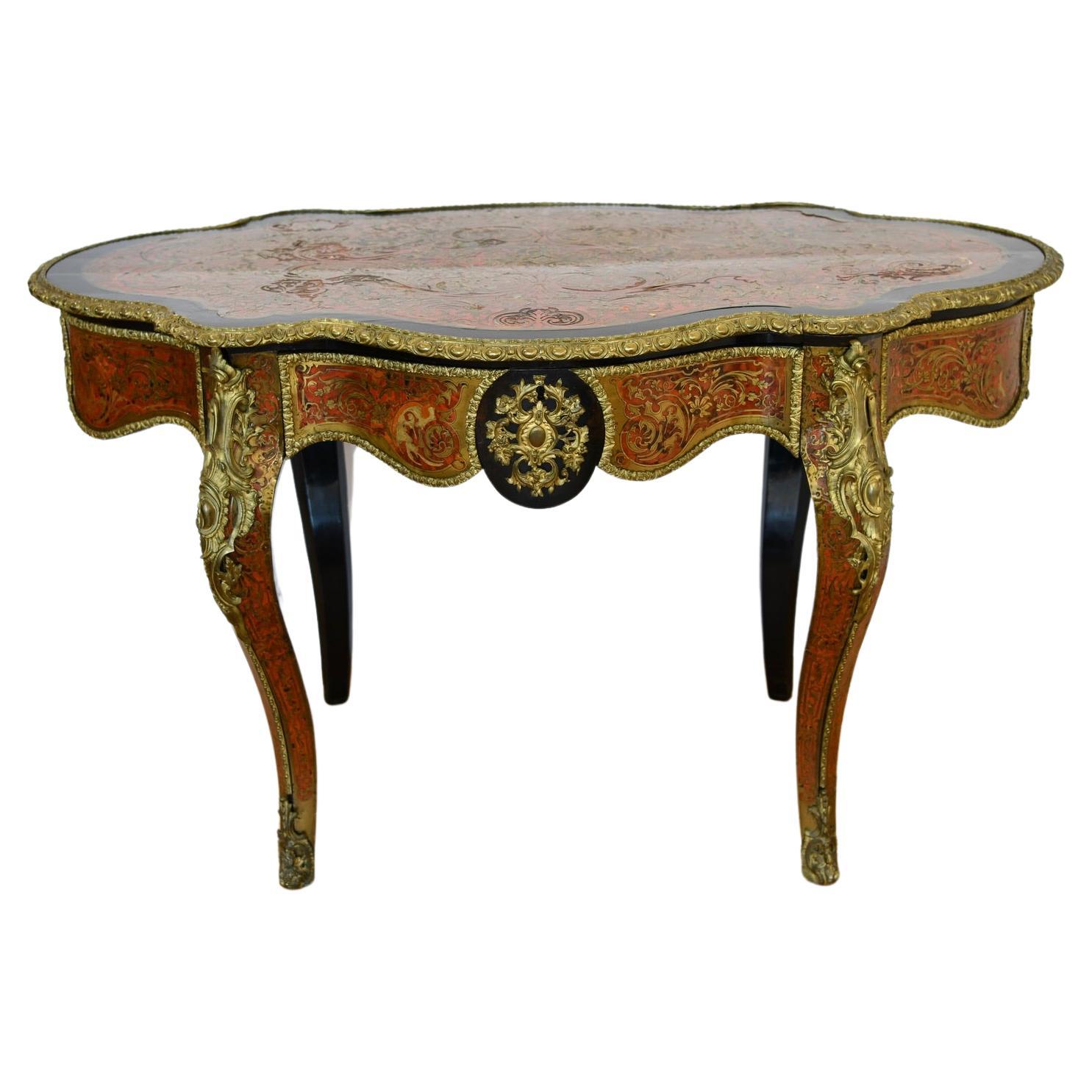 Table centrale française du 19ème siècle montée sur bronze en vente