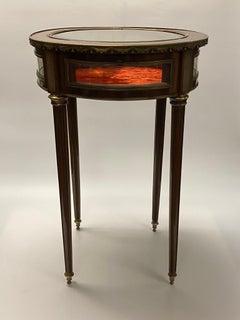 19th Century French Bronze Mounted Mahogany Curio Table