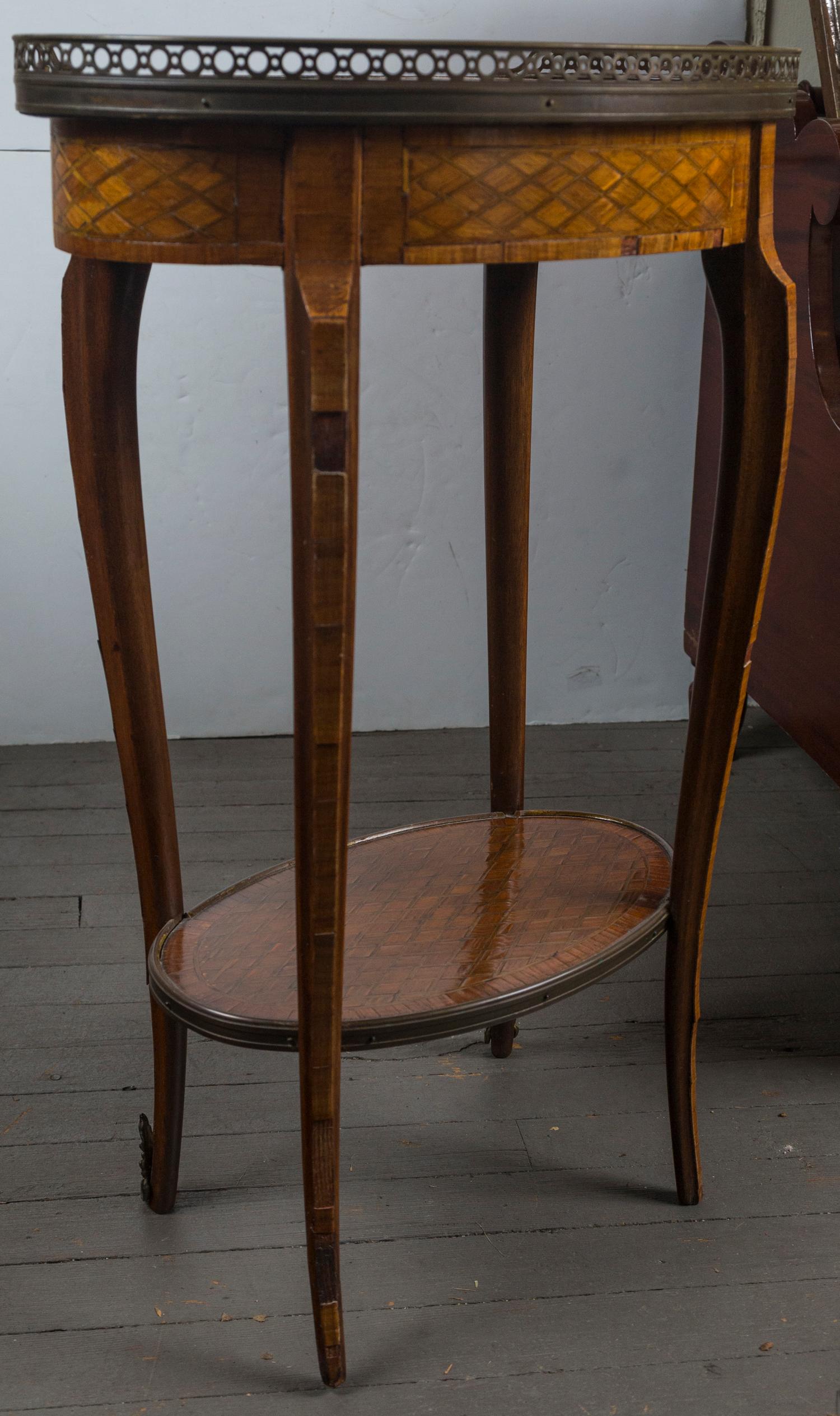 19th Century French Bronze Mounted Parquetry Side Table For Sale 4