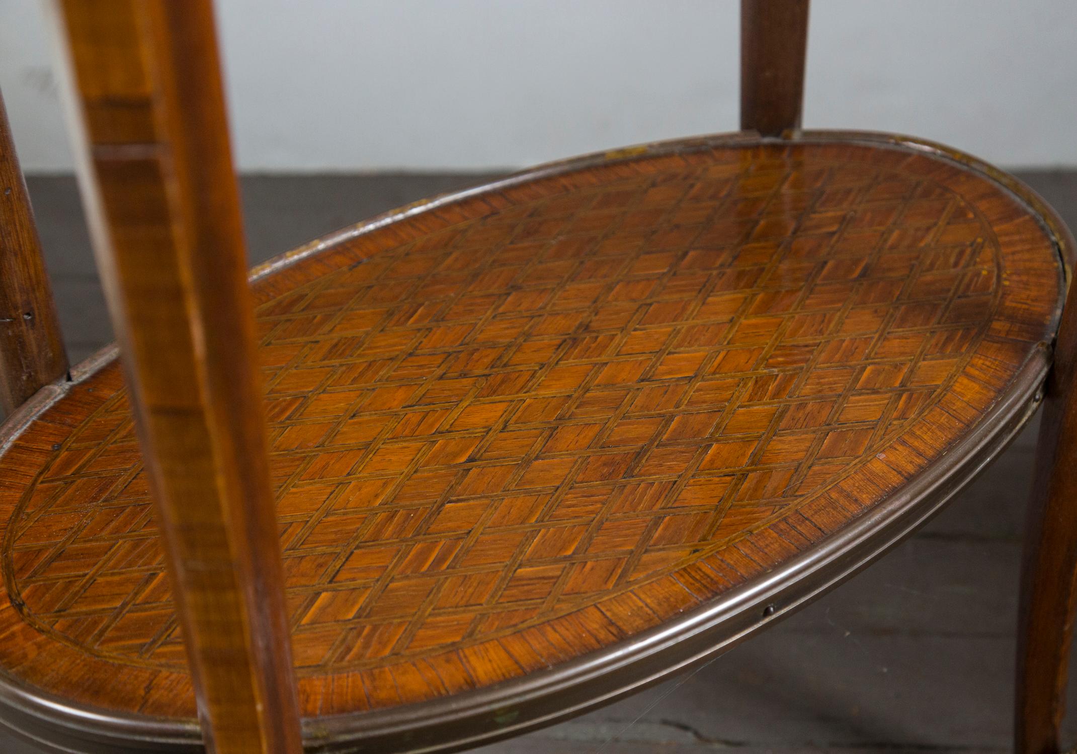 Mahogany 19th Century French Bronze Mounted Parquetry Side Table For Sale