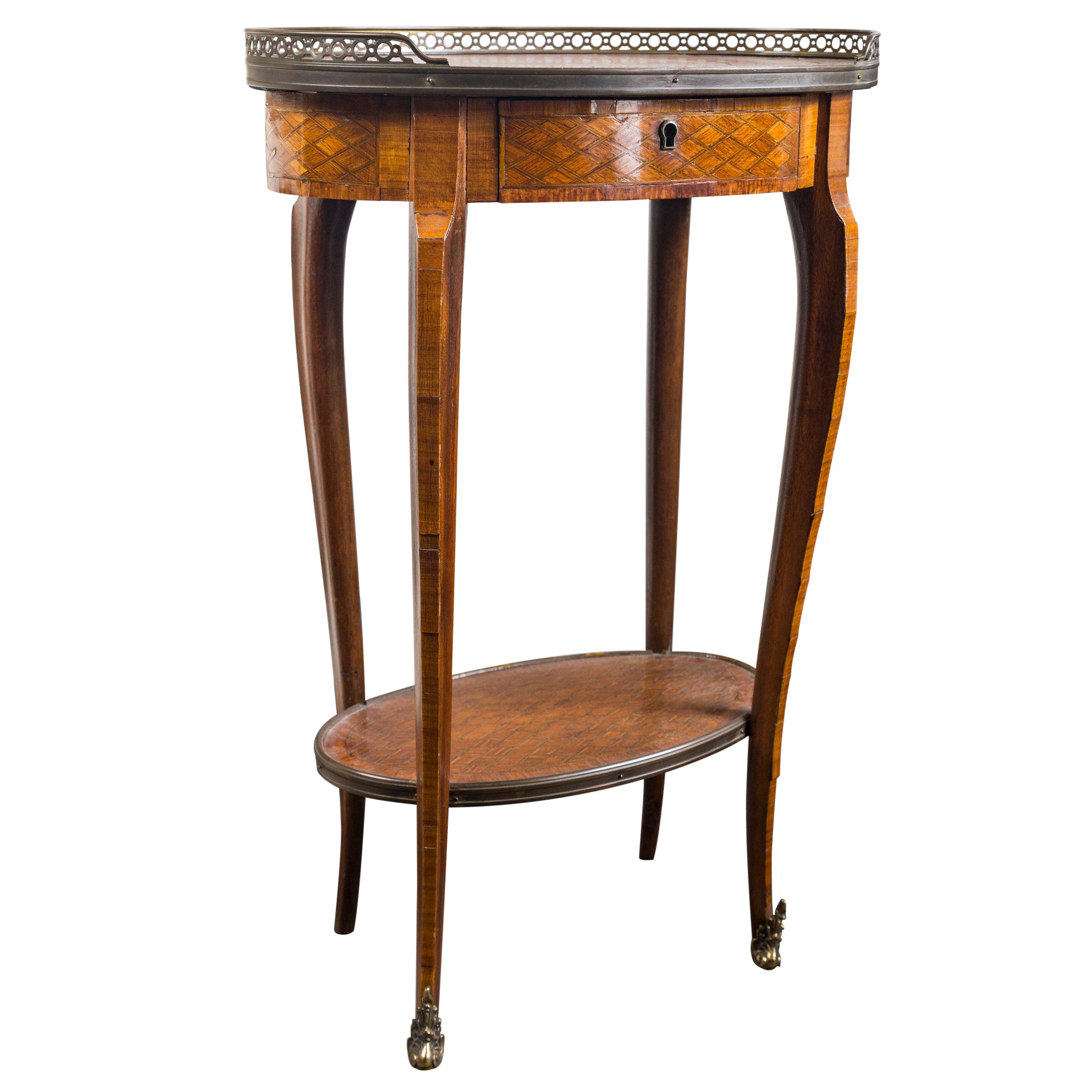 19th Century French Bronze Mounted Parquetry Side Table
