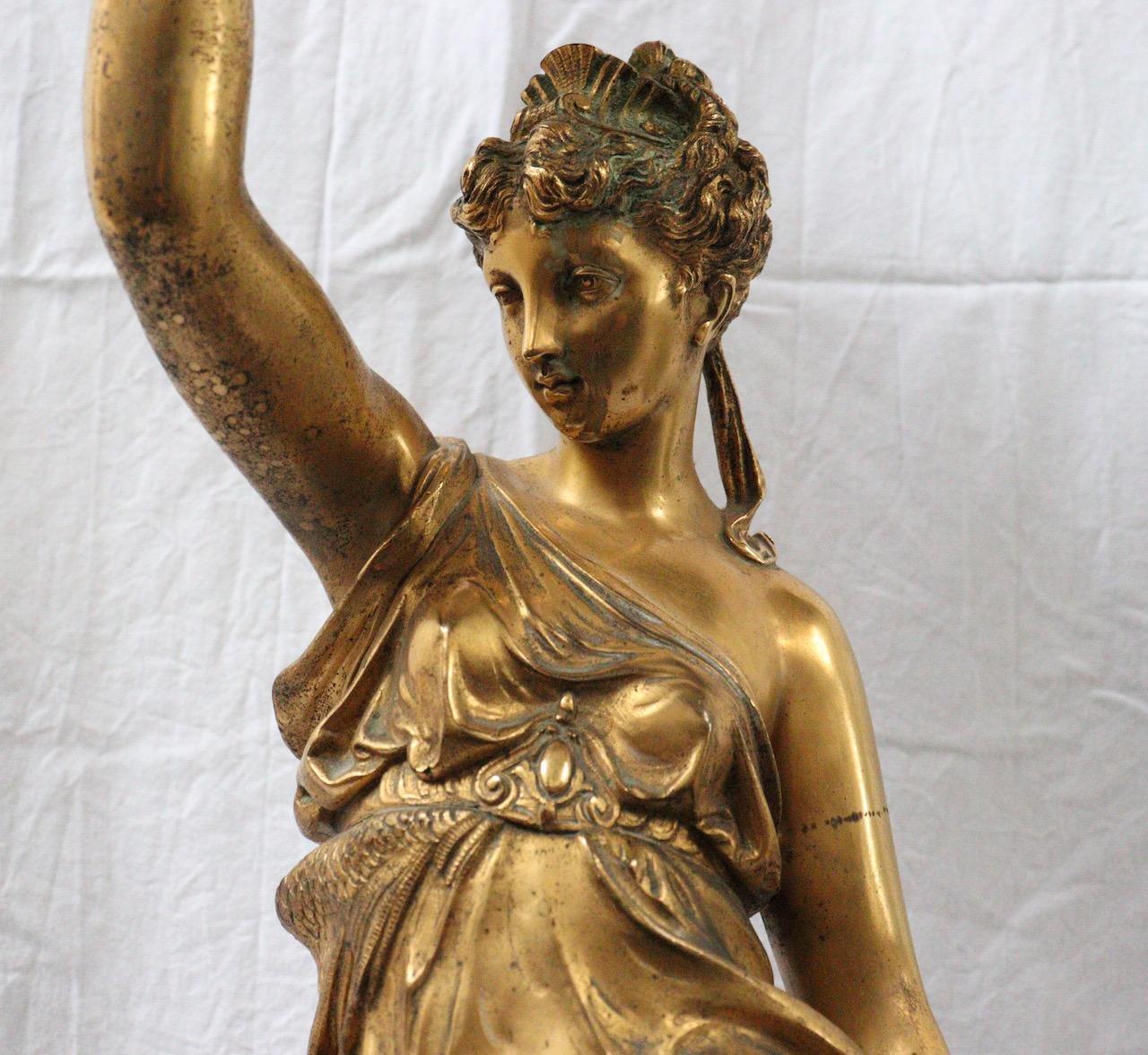 19th Century French Bronze Neoclassical Figure Center Piece circa 1875 4