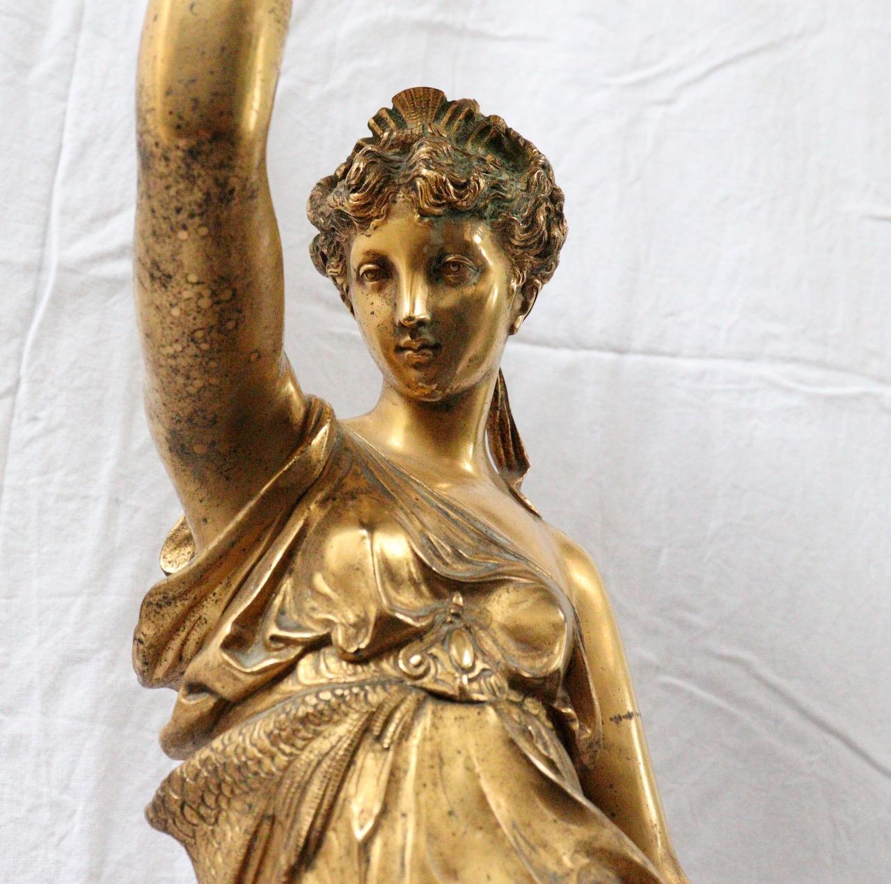 19th Century French Bronze Neoclassical Figure Center Piece circa 1875 5