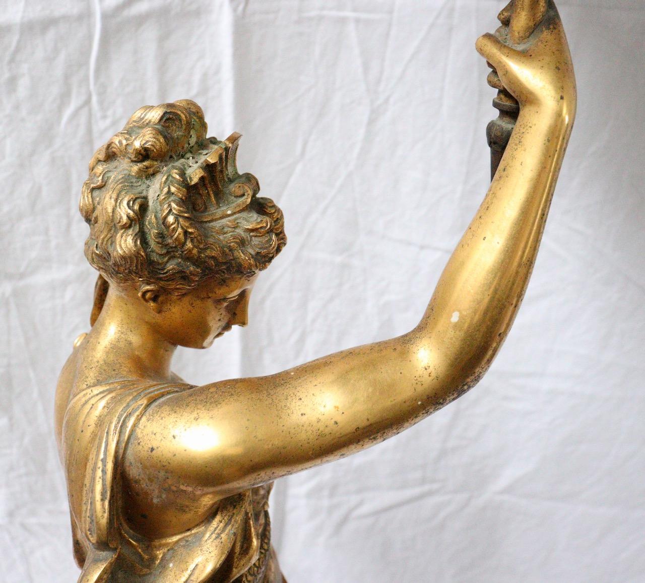 19th Century French Bronze Neoclassical Figure Center Piece circa 1875 6
