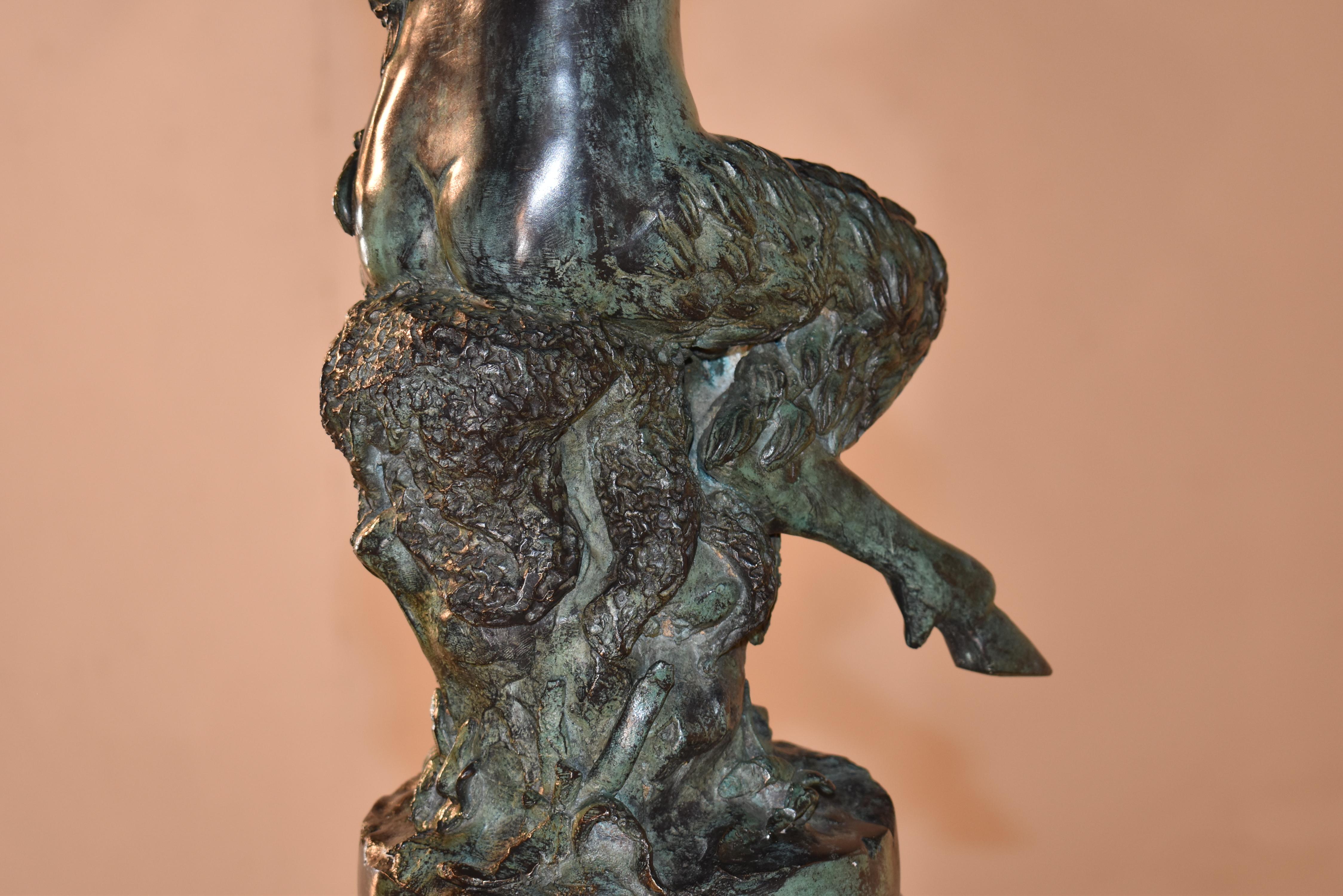 19th Century French Bronze of a Pan For Sale 8