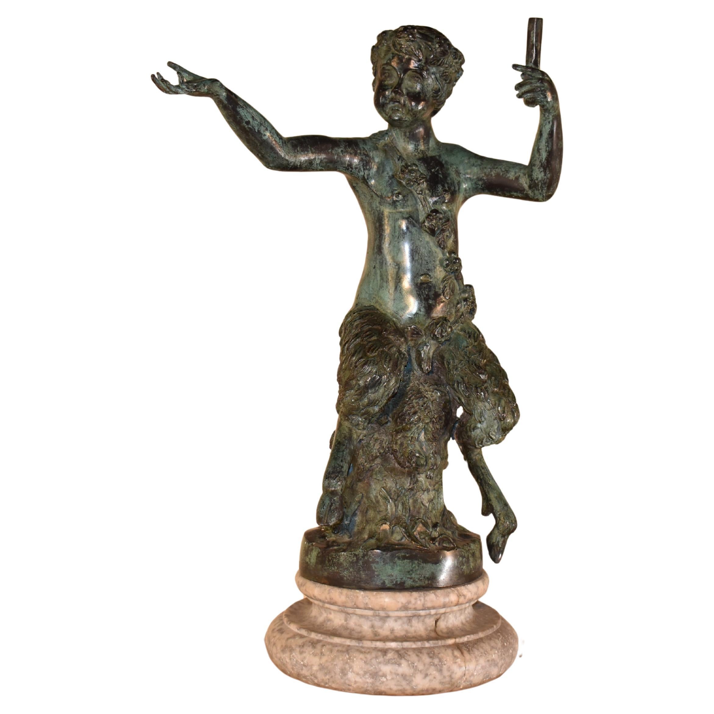 19th Century French Bronze of a Pan For Sale