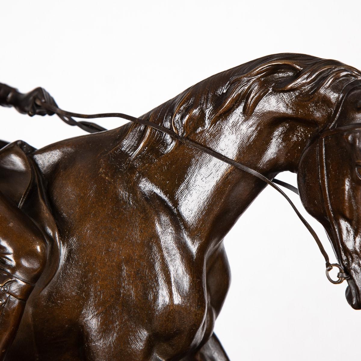 19th Century French Bronze Of A Polo Player, Joseph Cuvelier, c.1870 For Sale 2