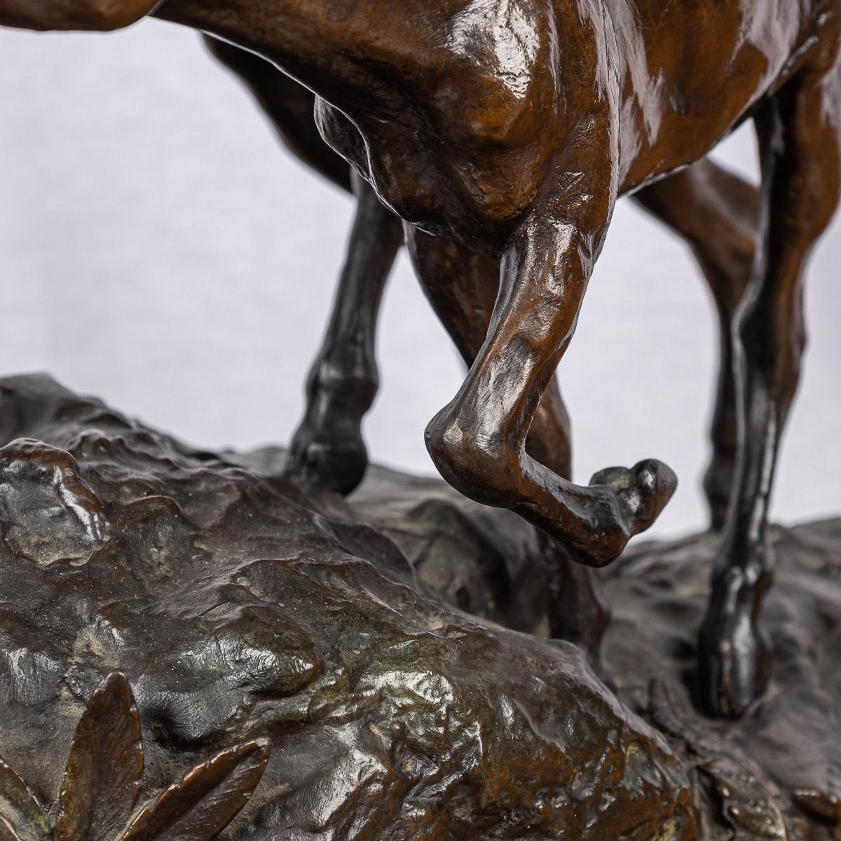 19th Century French Bronze Of A Stag & Doe, Prosper Lecourtier (1851-1925) For Sale 10